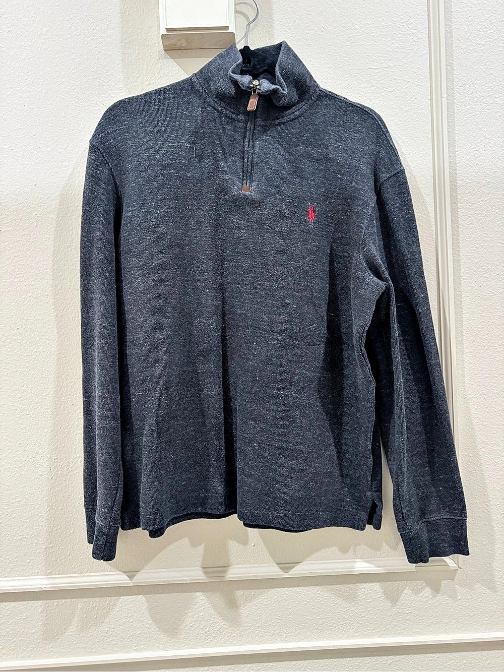 Polo Ralph Lauren Classic Quarter-Zip Pullover Sweater Men's Medium Gray